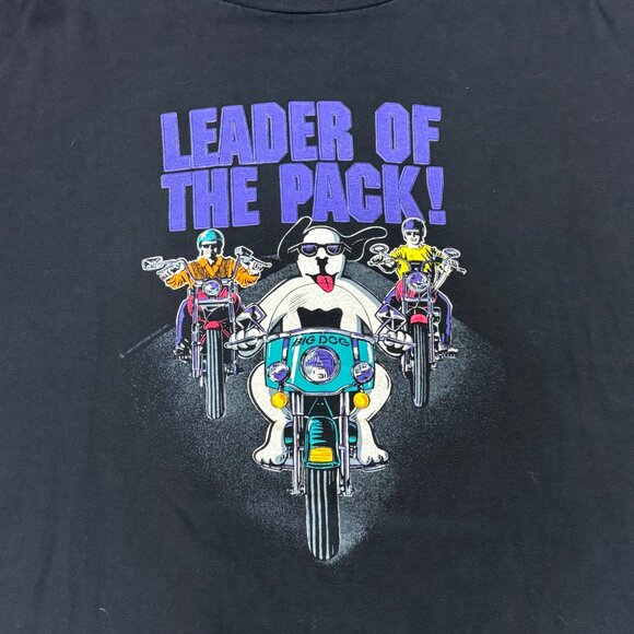 VTG Big Dogs Shirt Men's 2XL Black Leader of the Pack Santa Barbara USA 90s - Picture 3 of 7